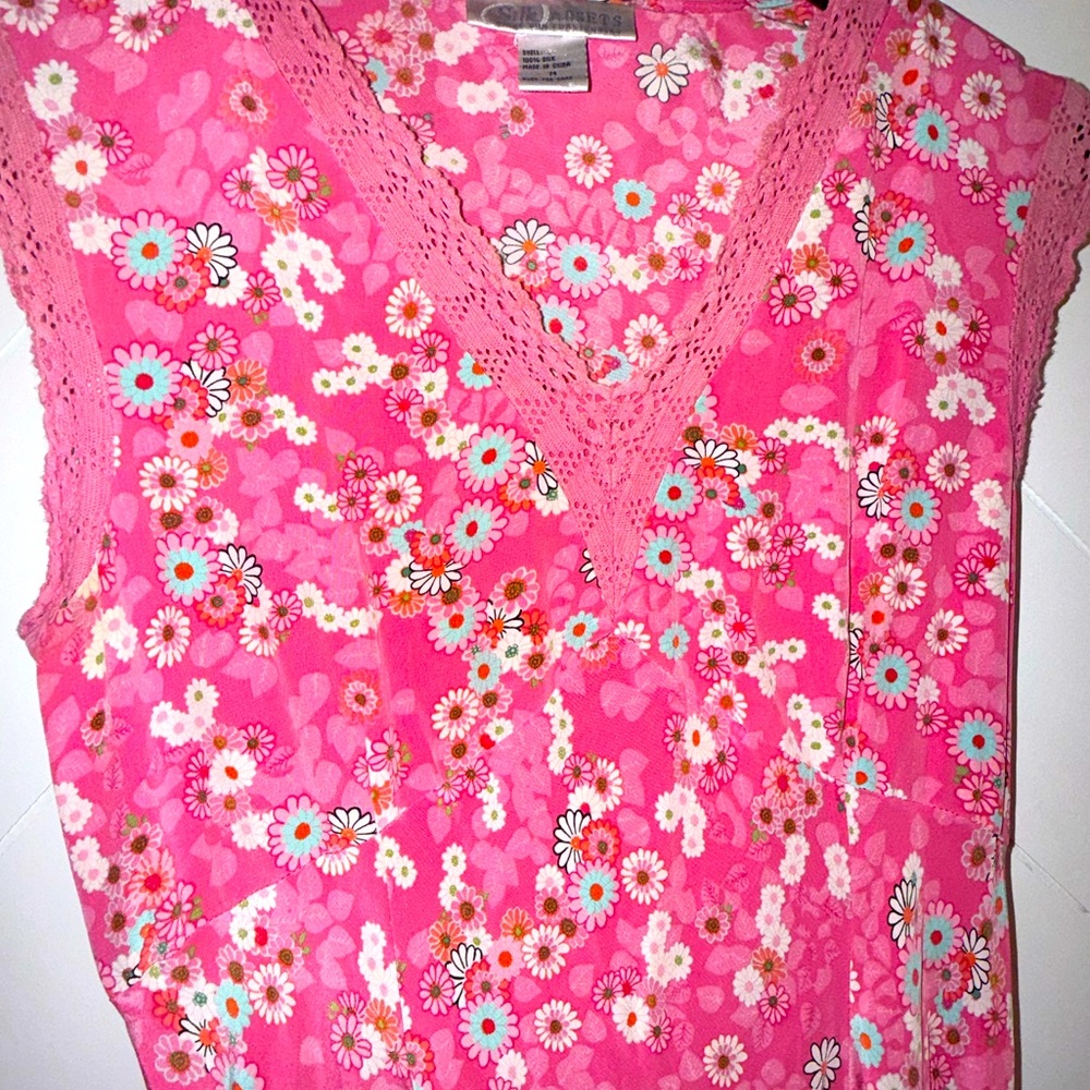 Vintage Diane Von Furstenberg 100% Silk Assets DVF slip dress pink floral maxi - Picture 4 of 10